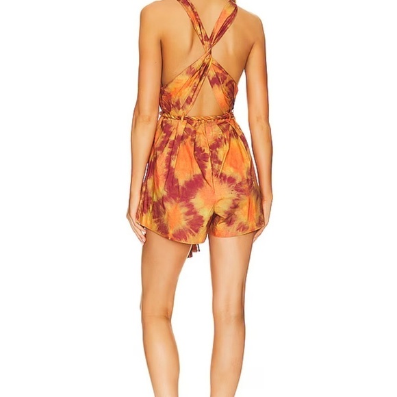 Ulla Johnson Shaina Romper in Red Topaz Size 8 - Picture 2 of 8